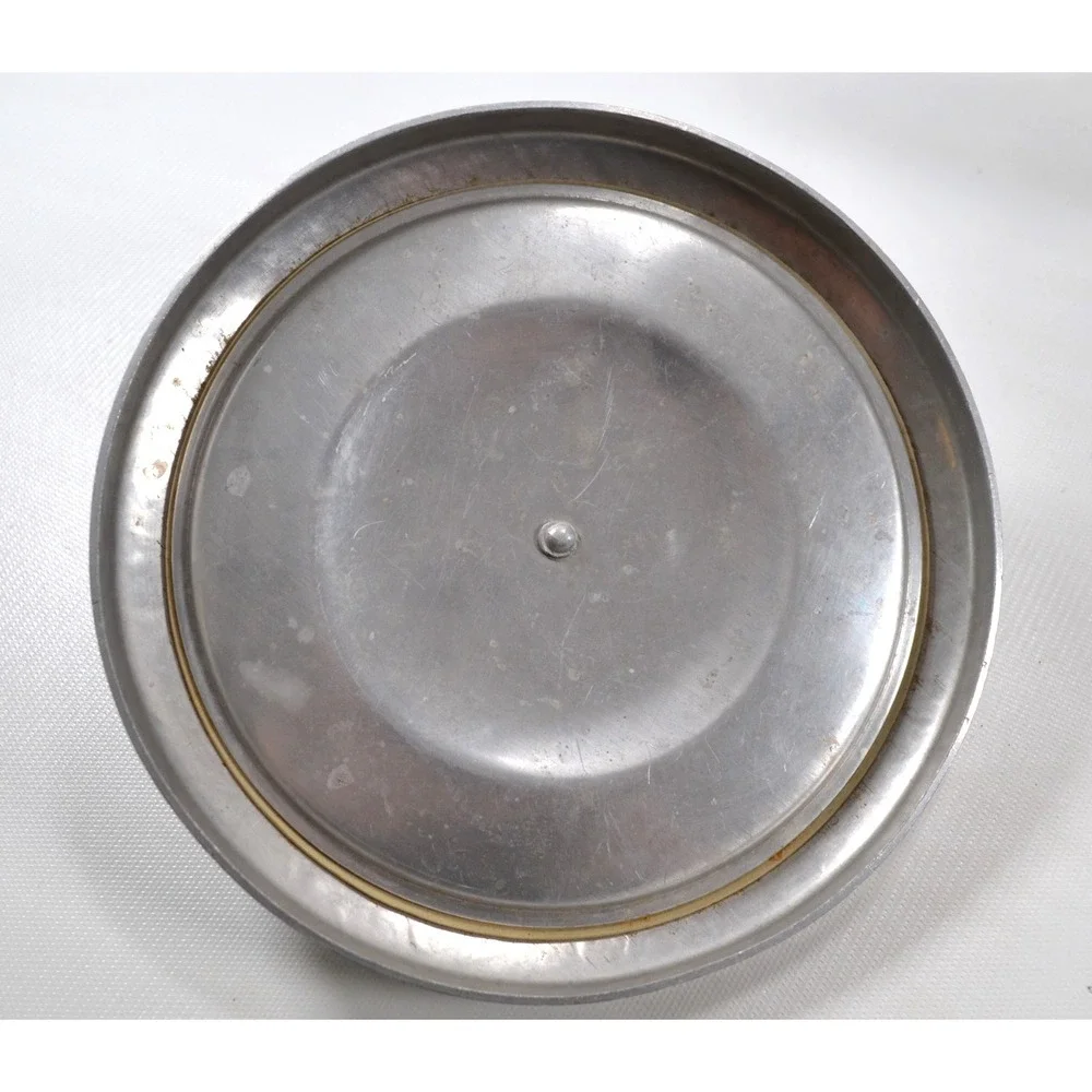 Vtg Continental Silverlook Hand Wrought Hammered Ice Bucket Tongs Decorative Lid